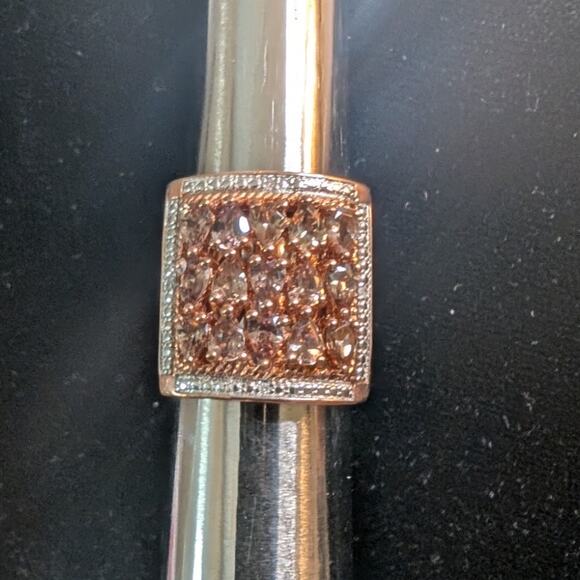 Sterling Rose Vermeil 2.75 CTW Color Change Garnet Diamond Cluster Ring Sz 5.75 - Picture 6 of 8